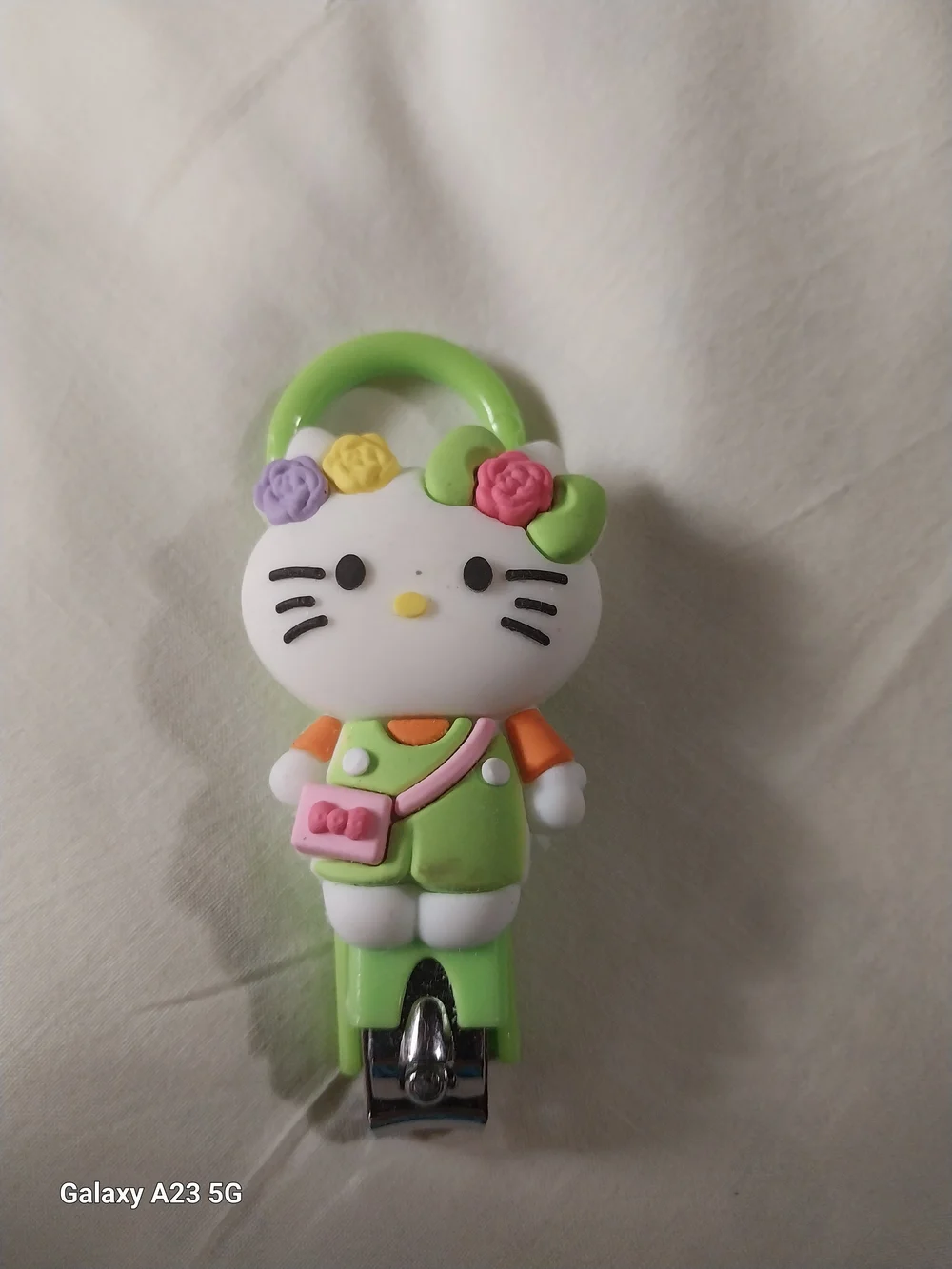 Cute White Kitty Silicone Nail Clippers with Loop For Keychain Or Bag Charm